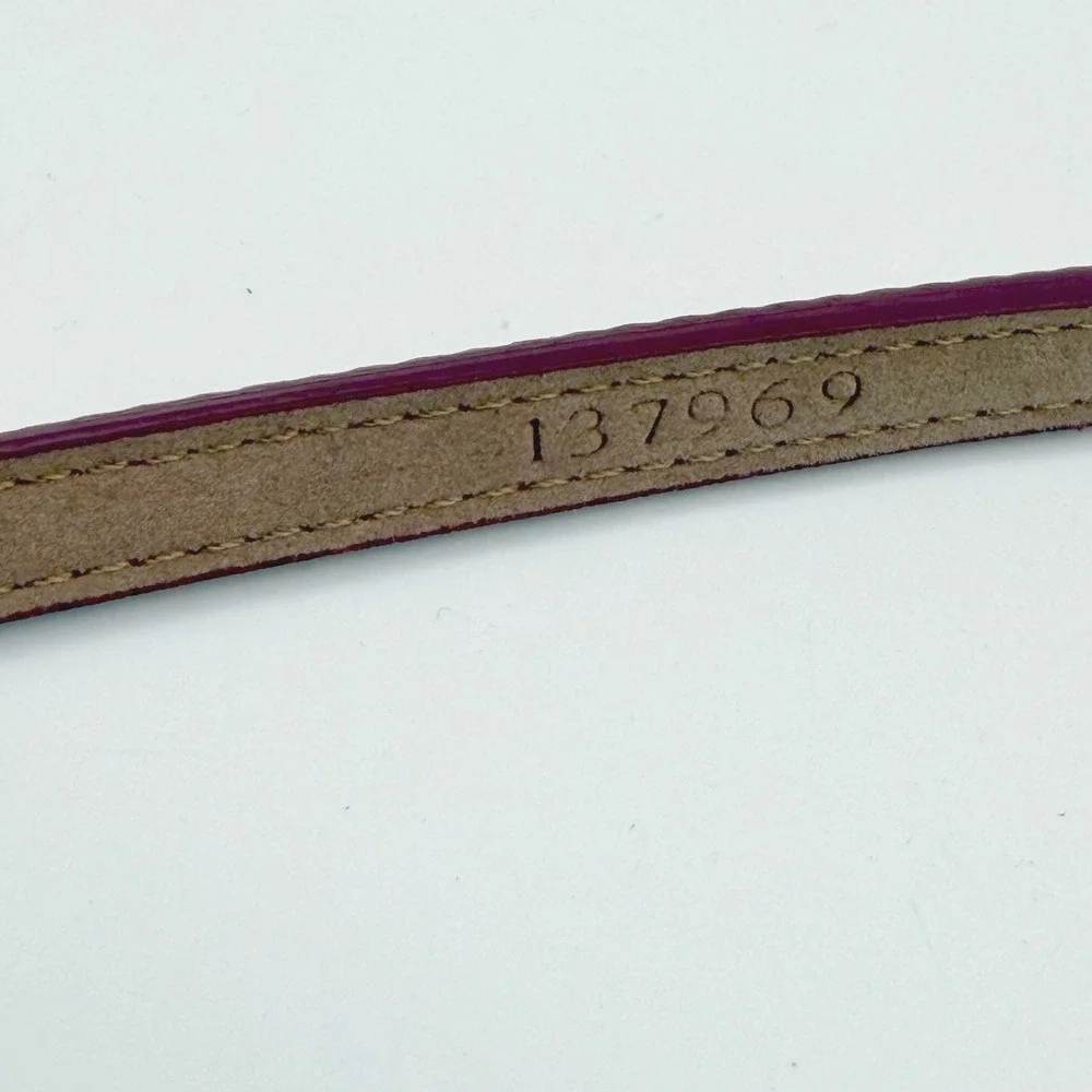 Ann‎ Taylor Womens Skinny Satin Belt Magenta Plum Purple Gold Buckle Small Retro